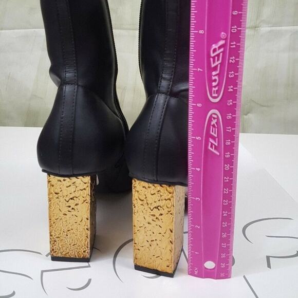 TopShop HAVEN Electroplated Heel Sock Ankle Bootie - Picture 3 of 4